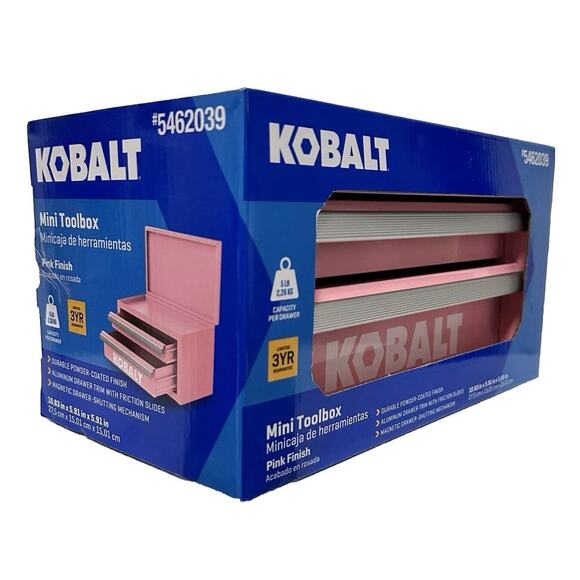Kobalt Limited Edition Mini Steel Tool Box - Pink Scrapbook/Grooming Garage Box - Picture 2 of 8